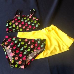 3 pc set girls bikini with skirt size 18m-2T